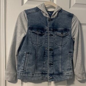 Art Class Denim and Gray Hooded Jacket